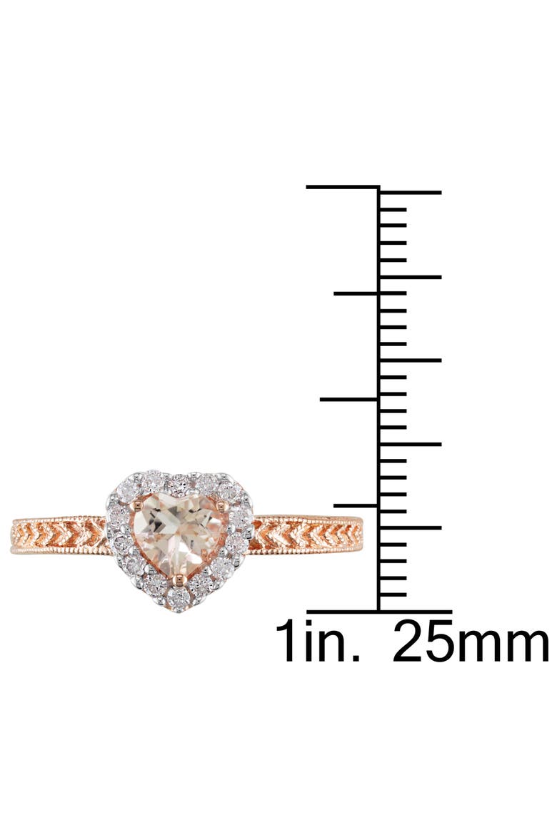Diamond & Morganite Heart Halo Ring, Alternate, color, Morganite
