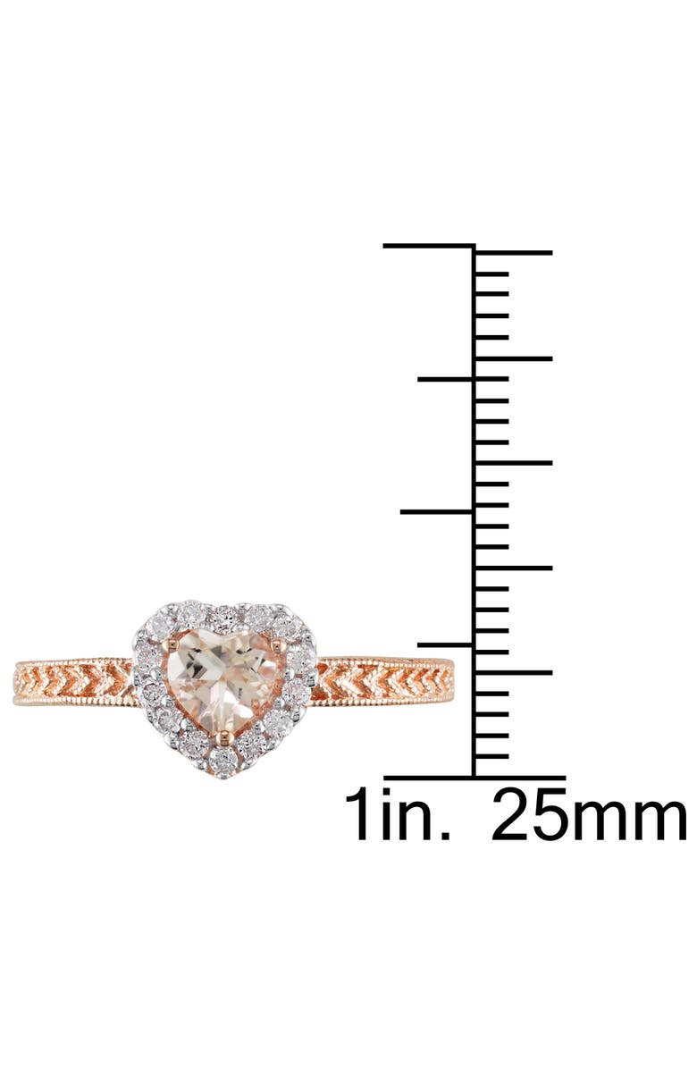 Julianna B. Diamond & Morganite Heart Halo Ring, Alternate, color, Morganite