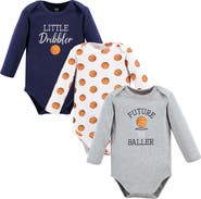 Hudson Baby Cotton Long-Sleeve Bodysuits 3-Pack