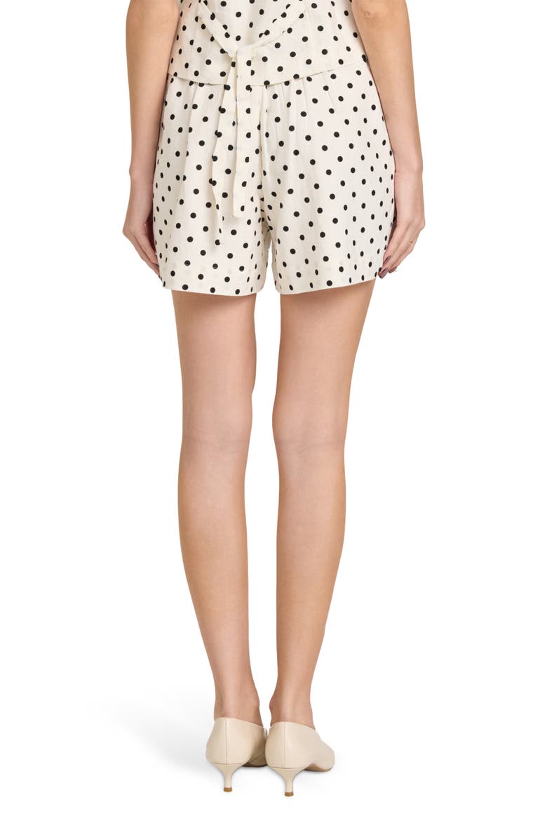 Arielle Pleated Shorts, Alternate, color, IVORY POLKA DOT