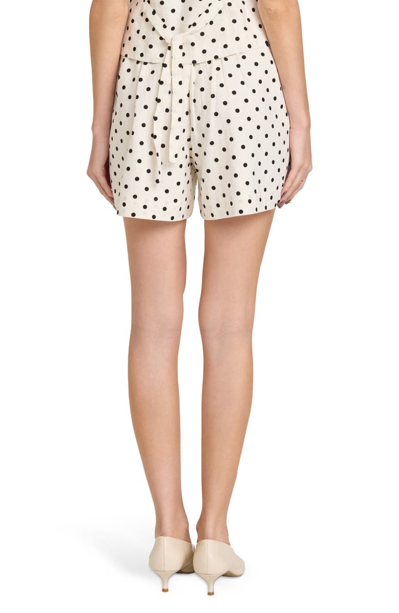 WAYF Arielle Pleated Shorts, Alternate, color, Ivory Polka Dot