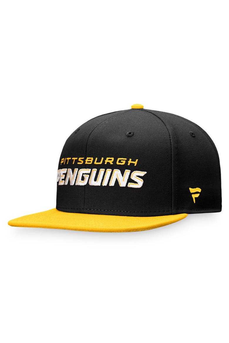 Men's Fanatics Branded Black/Gold Pittsburgh Penguins Iconic Color Blocked Snapback Hat, Alternate, color, Black
