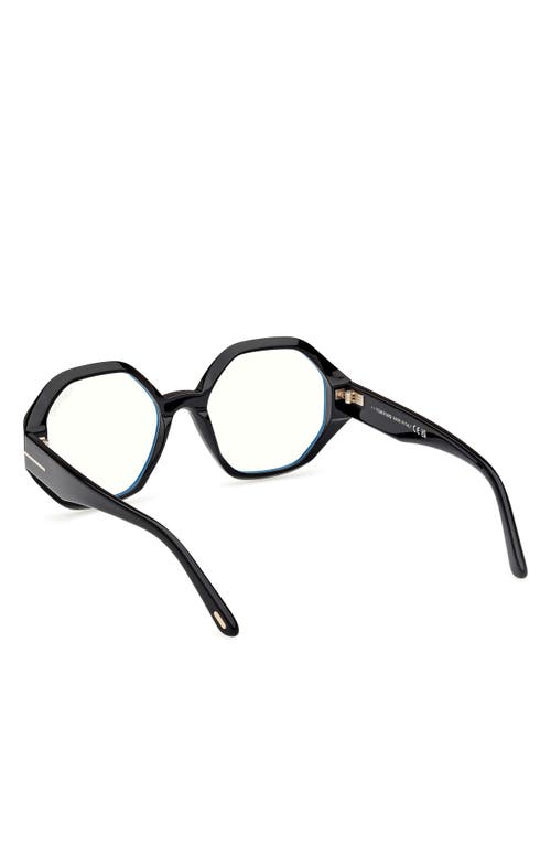 Tom Ford 53mm Geometric Optical Glasses In Black