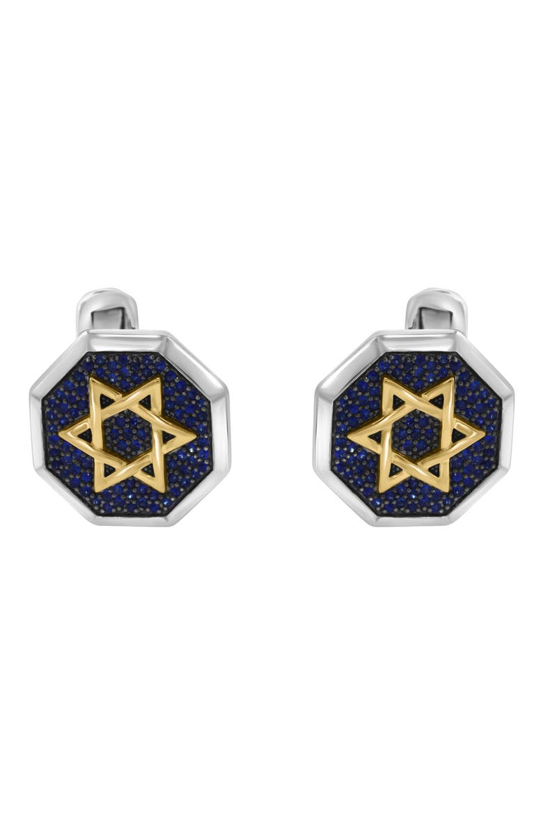 Star of David Cuff Links, Alternate, color, BLUE