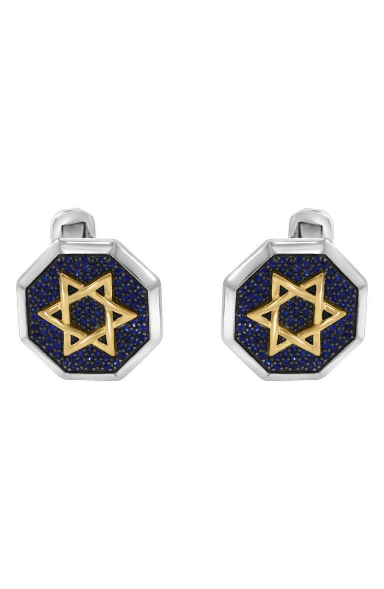 EFFY Star of David Cuff Links, Alternate, color, Blue