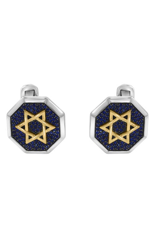 Effy Star Of David Cuff Links In Blue