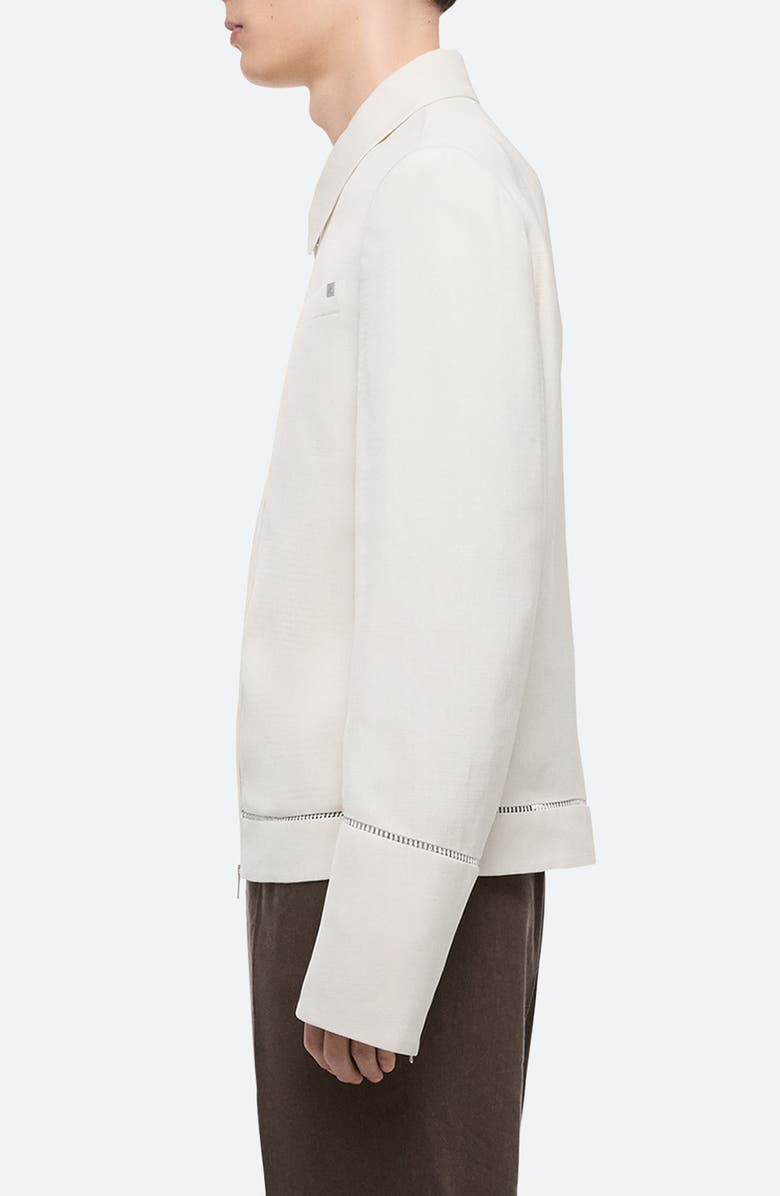 Helmut Lang Border Slub Viscose Jacket, Alternate, color, Antique White