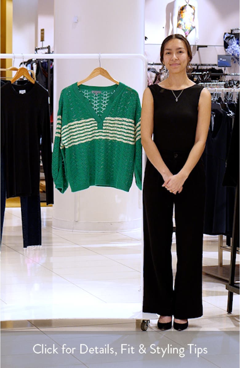 Pointelle Stripe Sweater, sales video thumbnail