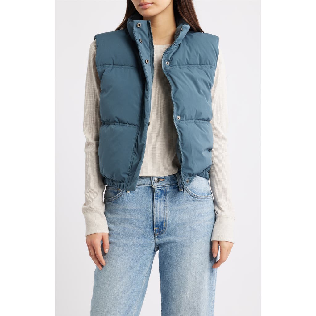 Thread & Supply Quilted Puffer Vest In Blue