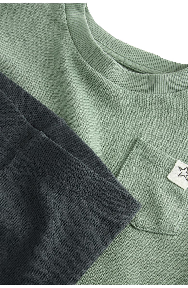 NEXT Kids' Long Sleeve Pocket T-Shirt & Leggings Set, Alternate, color, Green