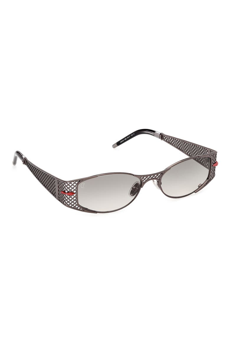 55mm Gradient Oval Sunglasses, Alternate, color, GUNMETAL / CRYSTAL BLACK