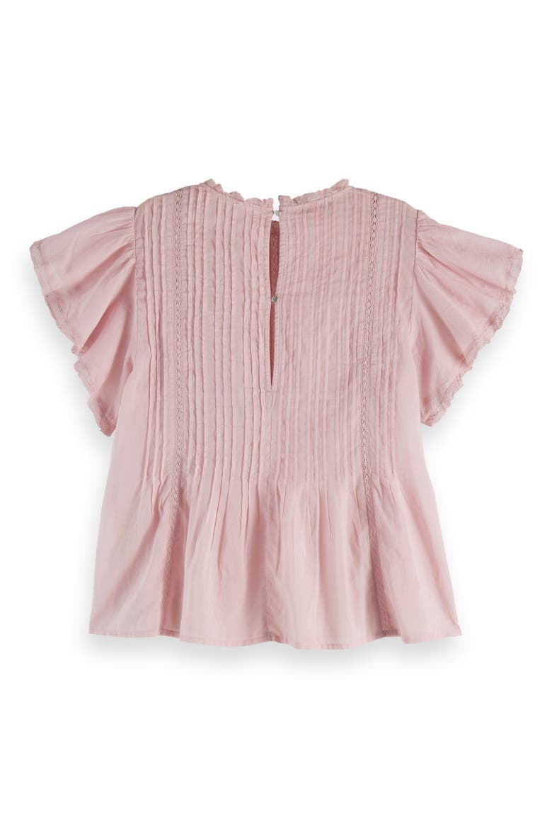 Pintuck Lace Flutter Sleeve Top, Alternate, color, BURNISHED LILAC