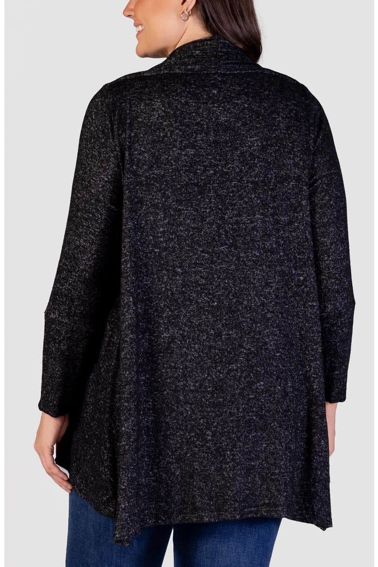 Open Front Waterfall Cardigan, Alternate, color, BLACK