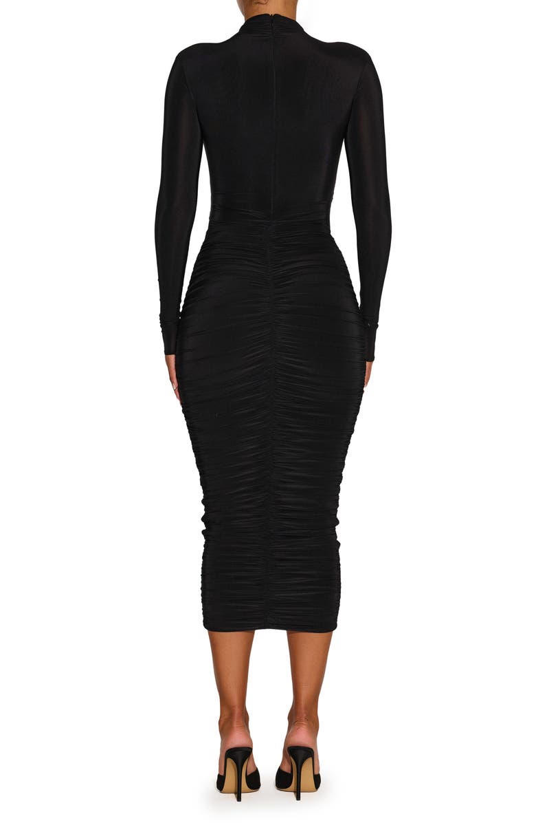 Naked Wardrobe Hourglass V-Waist Ruched Midi Skirt | Nordstromrack