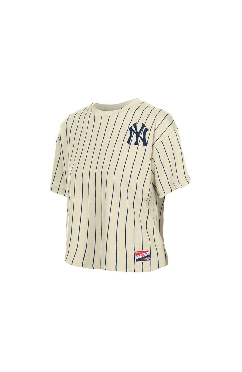 New Era Women's New Era Cream New York Yankees Throwback Boxy T-Shirt, Alternate, color,