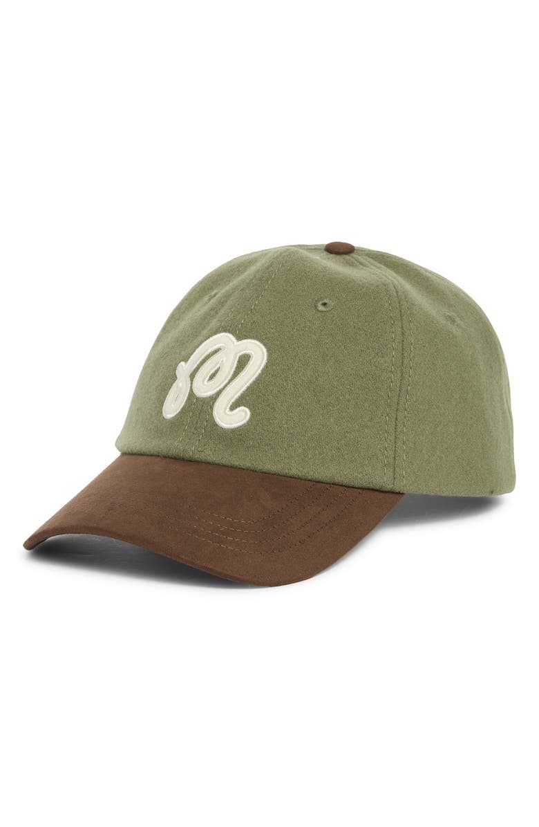 Malbon Golf Embroidered M Script Baseball Cap, Main, color,
