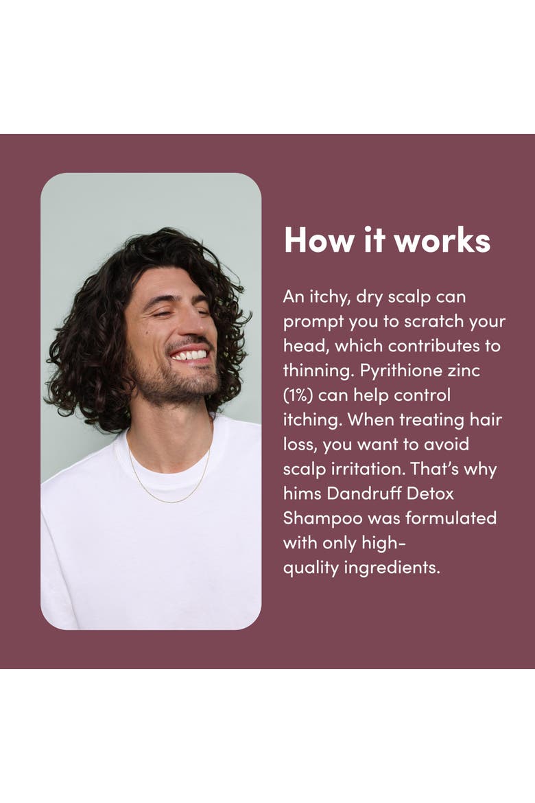 Dandruff Detox Shampoo Purifying, Soothing, Zinc Pyrithione Formula with Argan & Avocado Oils, Alternate, color, White