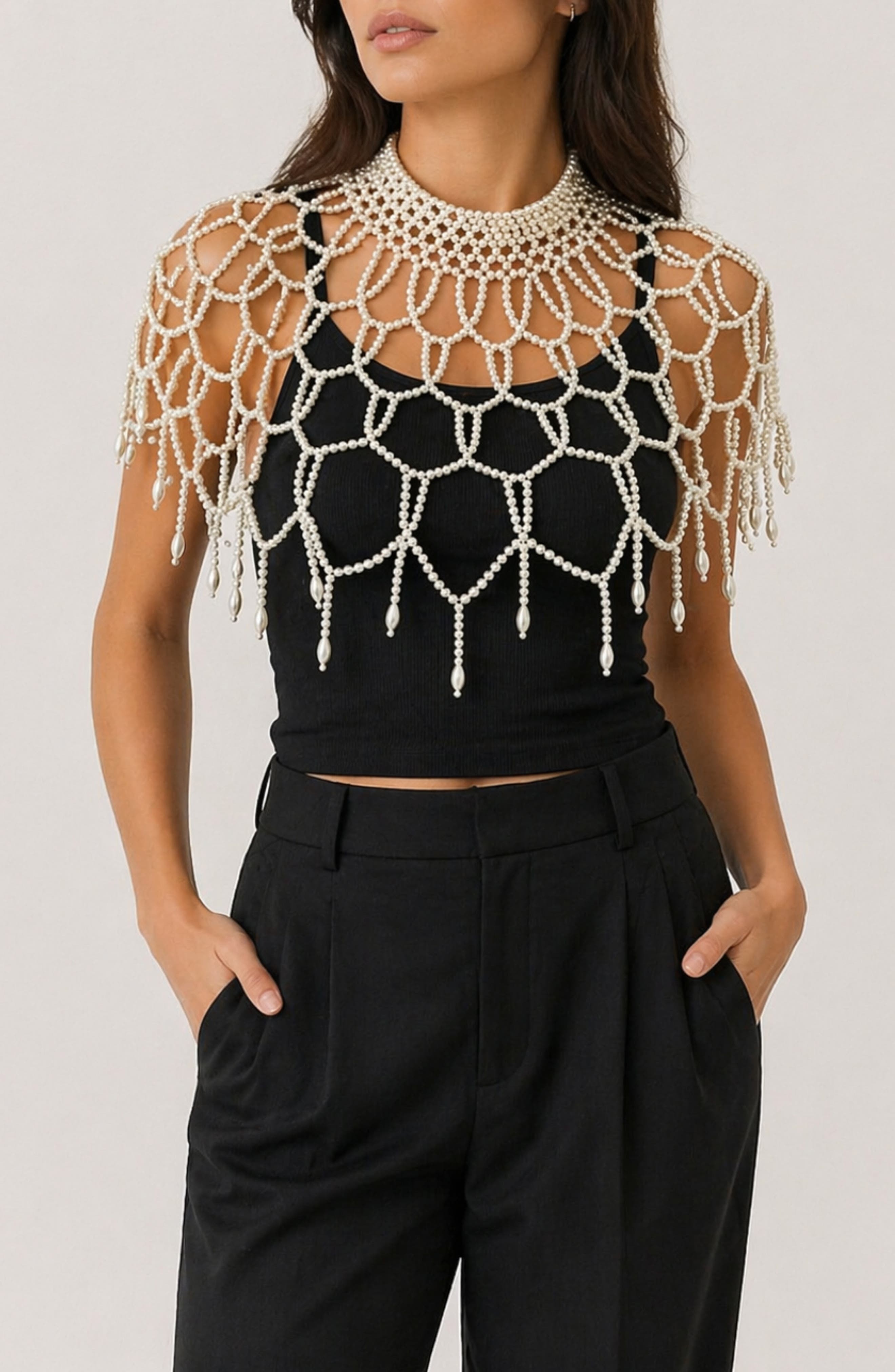 SAACHI Pearl Collar Capelet