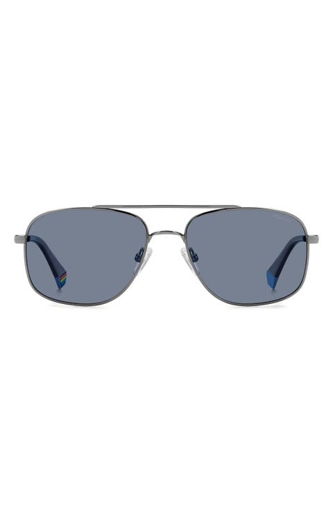 56mm Polarized Rectangular Sunglasses