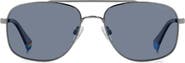 Polaroid 56mm Polarized Rectangular Sunglasses