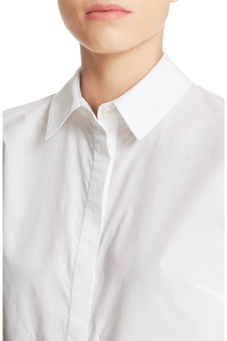 'Le Bowtie' Removable Tie Cotton Poplin Blouse, Alternate, color, BLANC