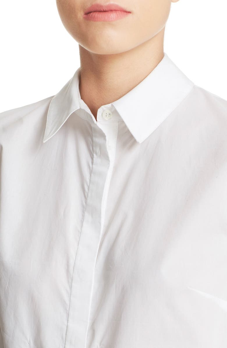 FRAME 'Le Bowtie' Removable Tie Cotton Poplin Blouse, Alternate, color, 