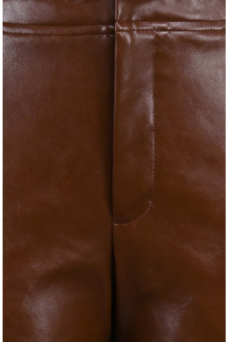 Adara Faux Leather Pants, Alternate, color, CHOCOLATE