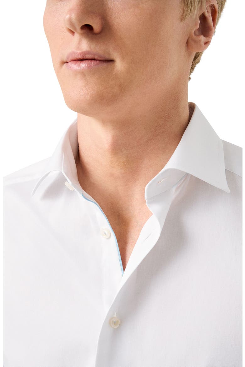 Contemporary Fit Solid Cotton Dress Shirt, Alternate, color, WHITE
