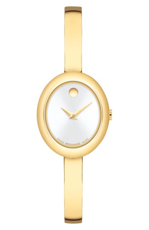 Movado Museum Oval Bangle Watch, 22mm X 26mm In Gold