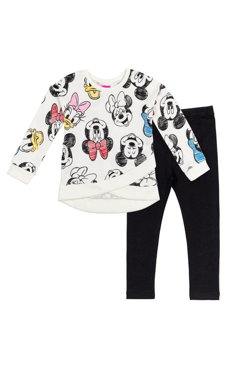 Disney Sweatshirt & Leggings Set, Main, color, White/Black