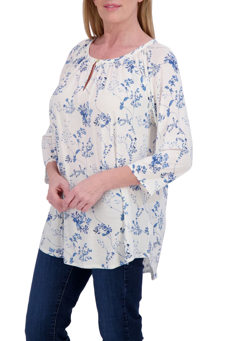 Floral Raglan Sleeve Top, Alternate, color, MARSHMALLOW