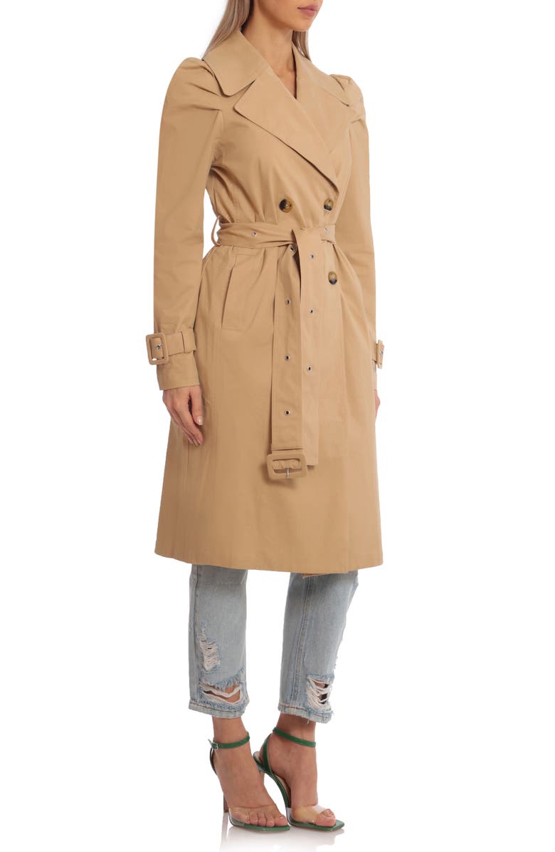 Avec Les Filles Puff Shoulder Trench Coat, Alternate, color,