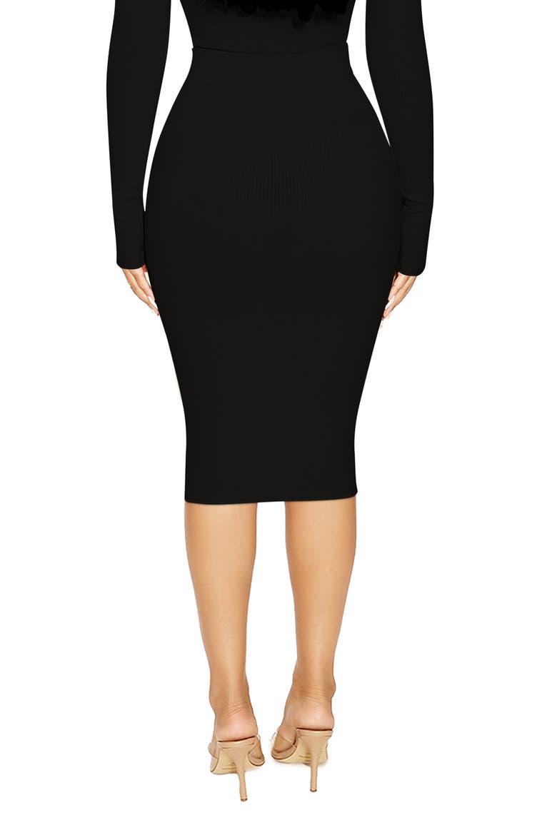 The Get Snatched Midi Skirt, Alternate, color, BLACK