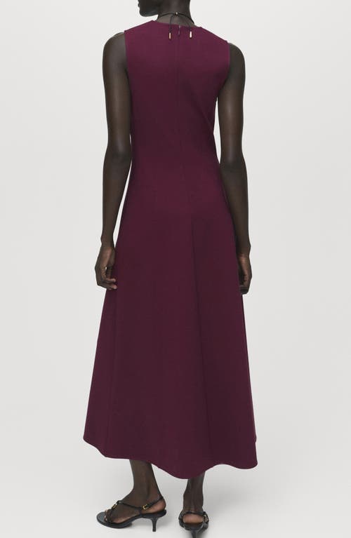 Mango Sleeveless Flared Dress In Brown