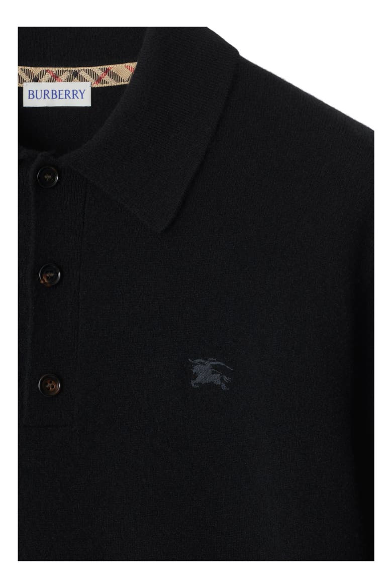 Long-sleeve Cashmere Blend Polo Shirt, Alternate, color, Black