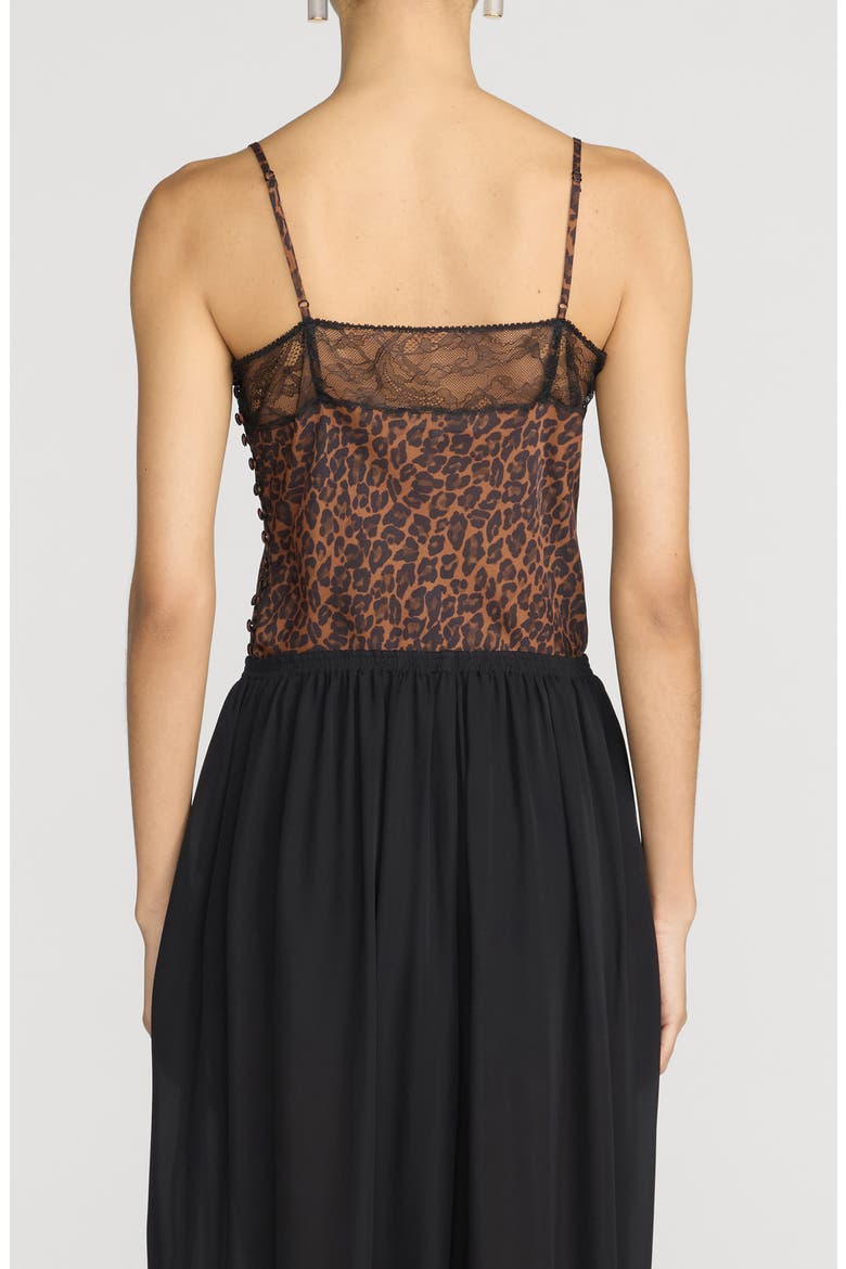 The Lace Inset Silk Camisole, Alternate, color, DARK LEOPARD MULTI