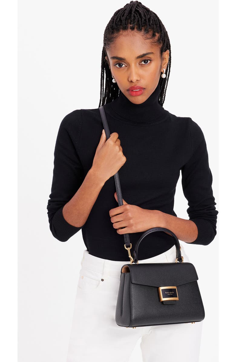 Kate Spade New York small katy textured leather top handle bag, Alternate, color,