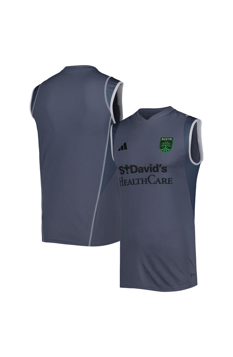 adidas Men's adidas Gray Austin FC 2023 On-Field Sleeveless Training Jersey, Main, color, Gray