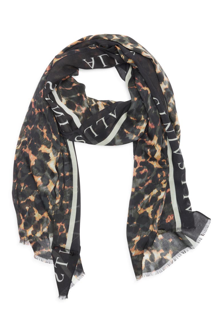 Pardus Oblong Scarf, Alternate, color, WHITE/BLACK