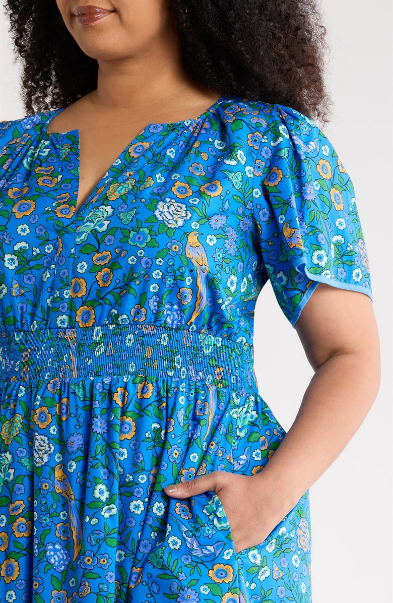 SUGARLIPS Sendra Floral Cotton Maxi Dress, Alternate, color, Blue-Greens