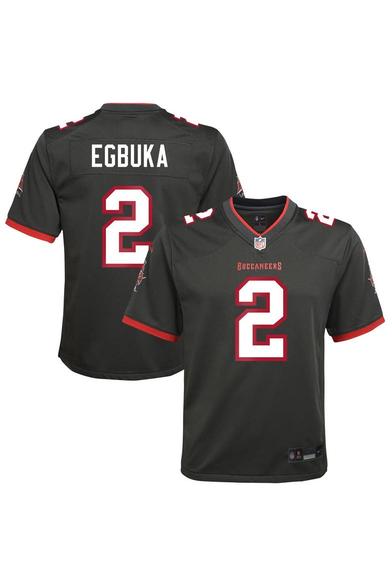 Youth Nike Emeka Egbuka Pewter Tampa Bay Buccaneers Alternate Game Jersey, Main, color, Pewter