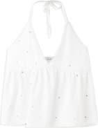 MANGO TEEN <p>Sequin Embroidered Cotton Halter Top</p>