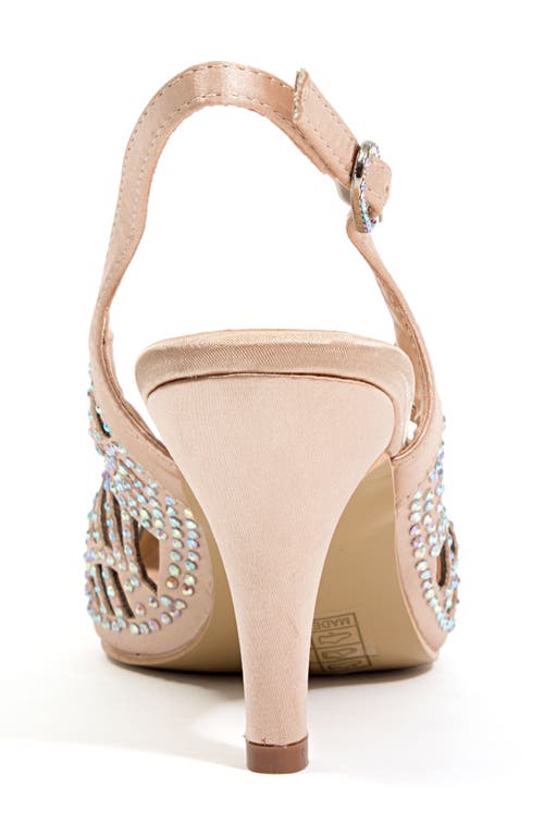 Lady Couture Rhinestone Slingback Pump In Champagne