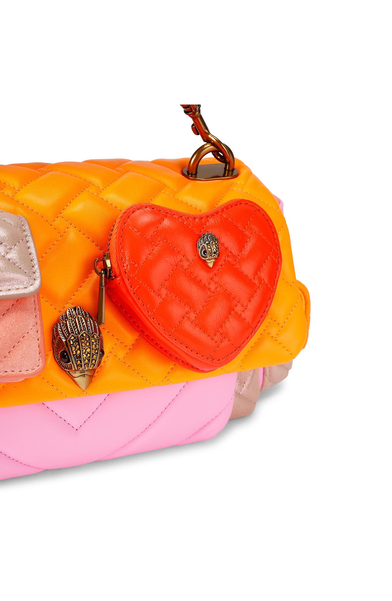 Kurt Geiger London Kensington Multipocket Quilted Leather Shoulder Bag, Alternate, color, Open Pink