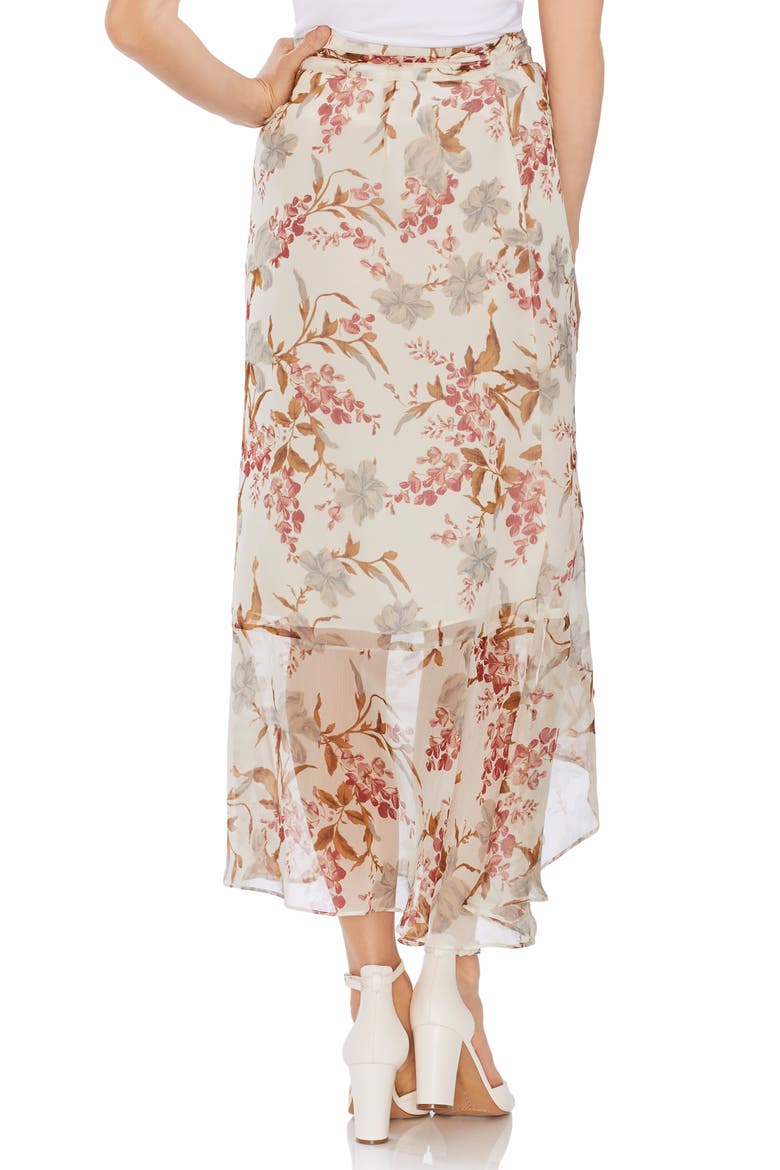 Wildflower Faux Wrap Skirt, Alternate, color, PEARL IVORY