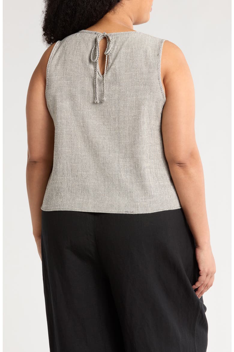 Stripe Sleeveless Cotton Blend Crop Top, Alternate, color, GREY