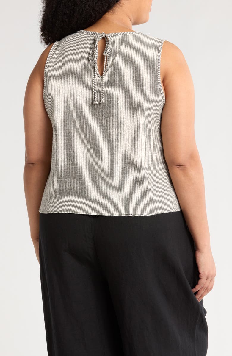 Renee C Stripe Sleeveless Cotton Blend Crop Top, Alternate, color, Grey