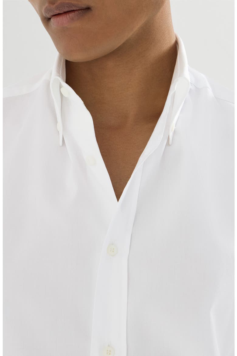 Twill shirt with button-down collar, Alternate, color, White