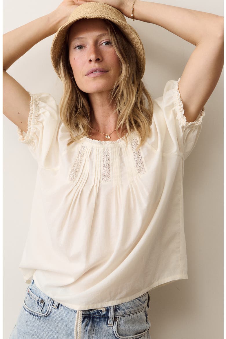 Celina Puff Top, Alternate, color, ANTIQUE WHITE