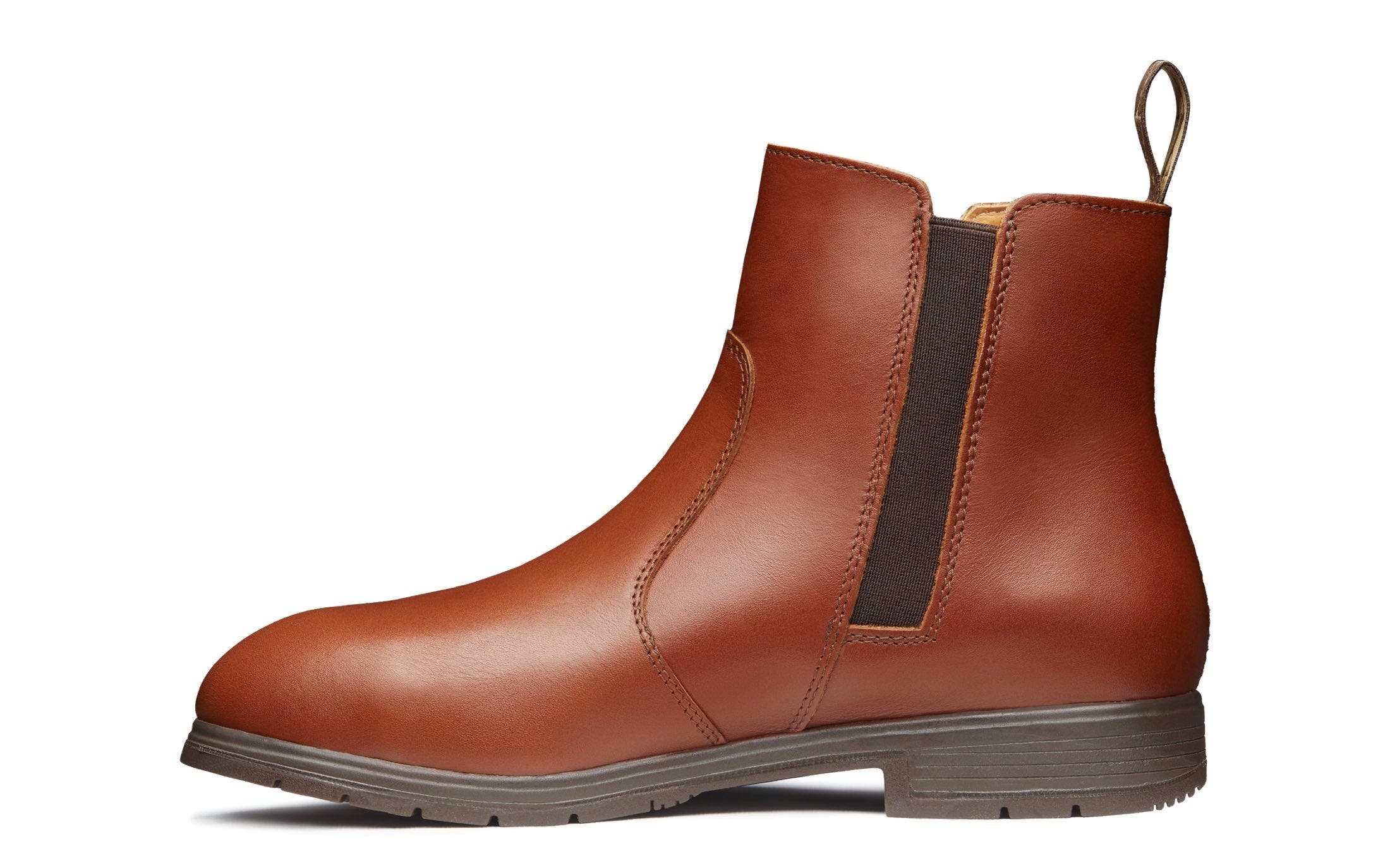 Xena Workwear Omega Steel Toe Chelsea Safety Boot Slip Resistant, Alternate, color, Bourbon